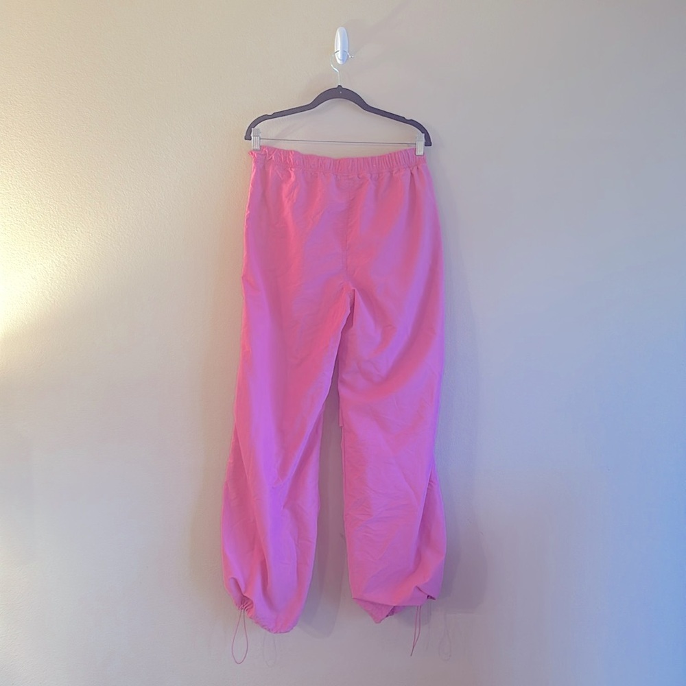 Love Tree Nylon Baggy Parachute Pants Womens Size Large Pink Pull On - Picture 8 of 16